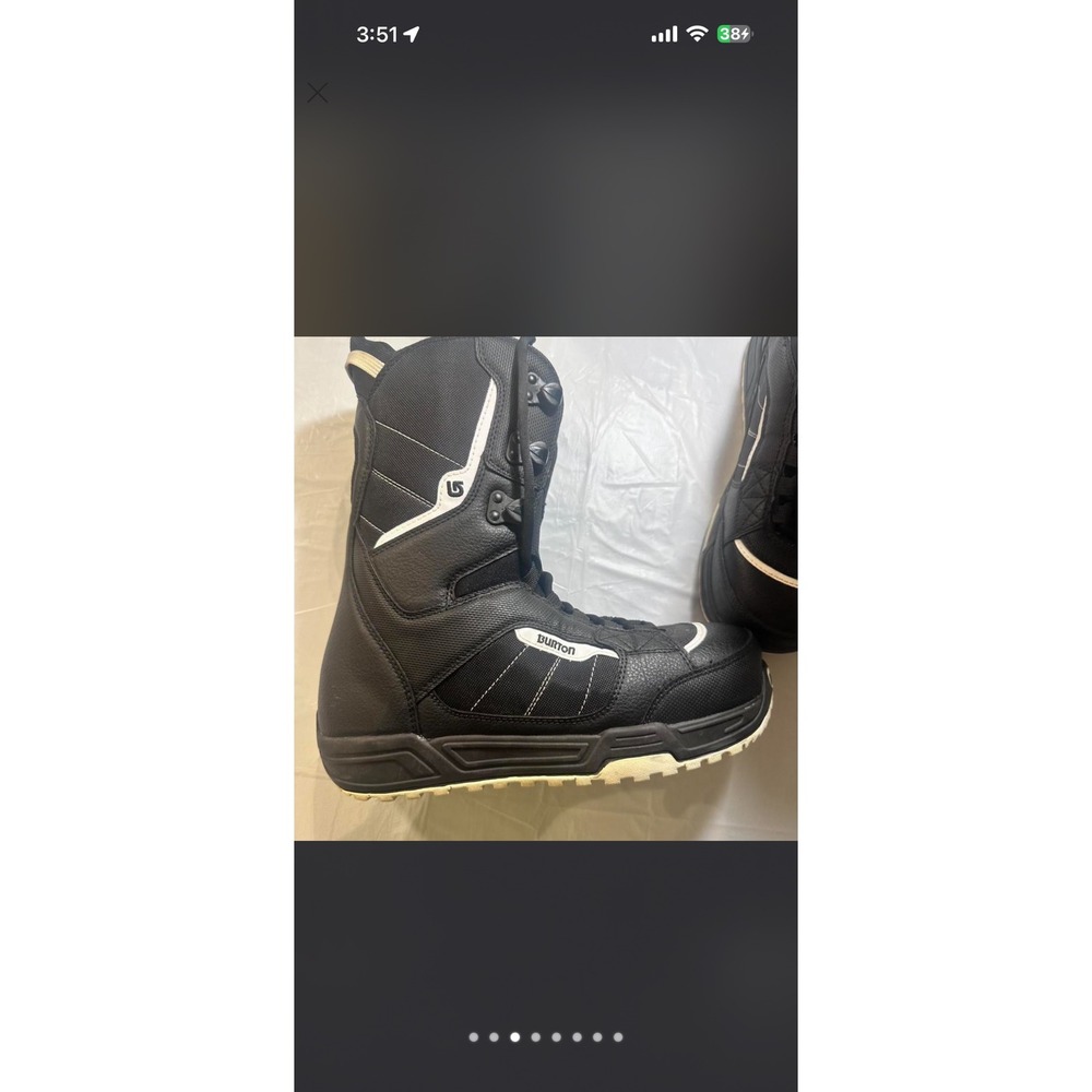 Burton Invader Snowboard Boots Mens 9 Black Good Traditional Laces All Mountain